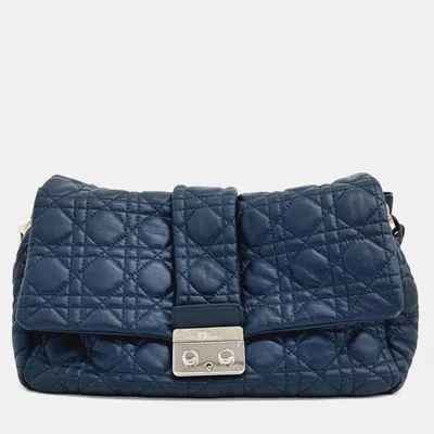 Pre-owned Dior Christian  Cannage New Look Bag In Blue