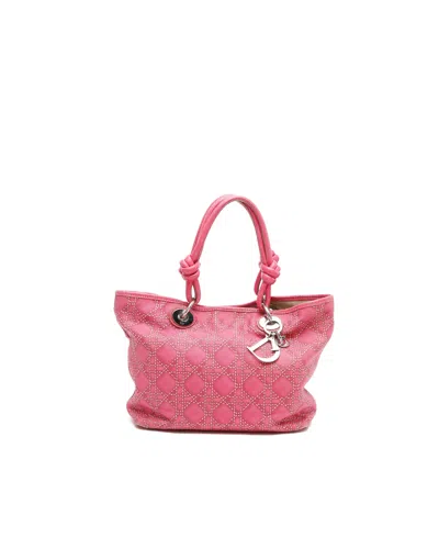 Dior Christian  Cannage Panarea Tote Bag In Pink