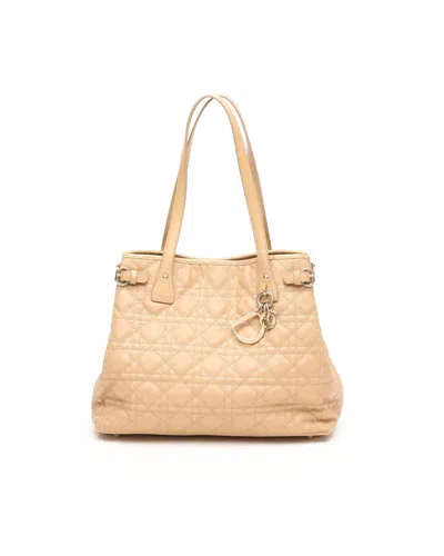 Dior Christian  Cannage Panarea Tote Bag In Sand