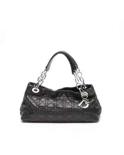 Dior Christian  Cannage Soft East West Tote Bag In Black