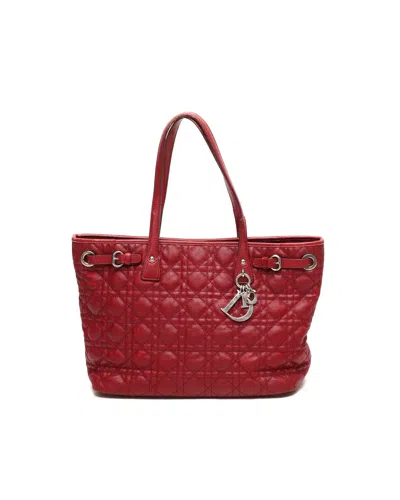 Pre-owned Dior Christian  Cannage Tote Bag In Red