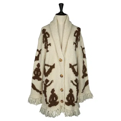 Pre-owned Dior Christian  Cardigan 'grotte De Lascaux' By Maria Grazia Chiuri Resort 2018 In Sand