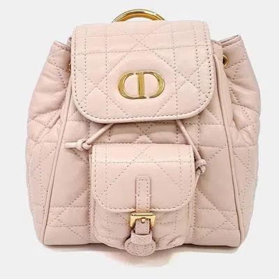 Pre-owned Dior Christian  Caro Backpack Small In Pink