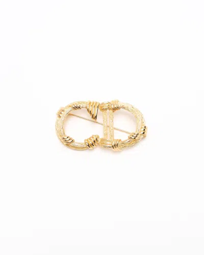 Dior Christian  Cd Brooch In Gold