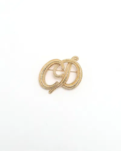 Dior Christian  Cd Brooch In Gold