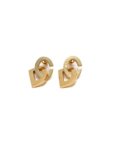 Pre-owned Dior Christian  Cd Dangling Earrings In Gold