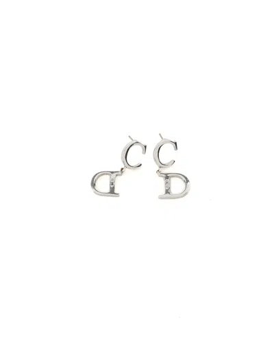 Dior Christian  Cd Dangling Earrings In Metallic