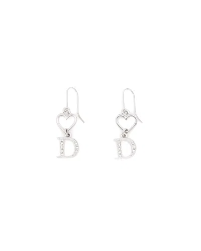 Dior Christian  Cd Dangling Earrings In Silver