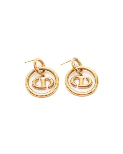 Dior Christian  Cd Earrings In Gold