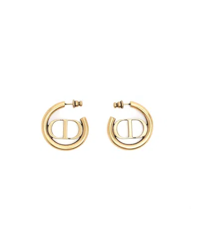 Dior Christian  Cd Hoop Earrings In Gold