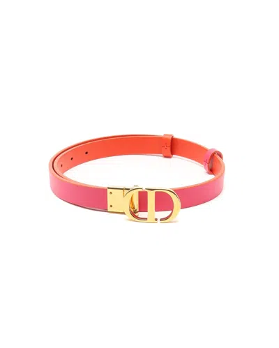 Pre-owned Dior Christian  Cd Leather Belt, Size 75 In Pink