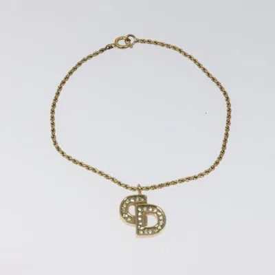 Pre-owned Dior Christian  Cd Logo Bracelet Metal Gold Metal Bracelet Jewelry ()