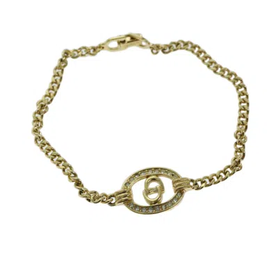 Pre-owned Dior Christian  Cd Logo Bracelet Metal Gold Metal Bracelet Jewelry ()