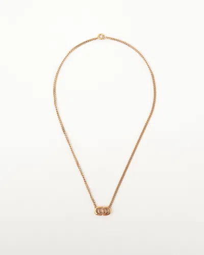 Dior Christian  Cd Logo Necklace In Gold