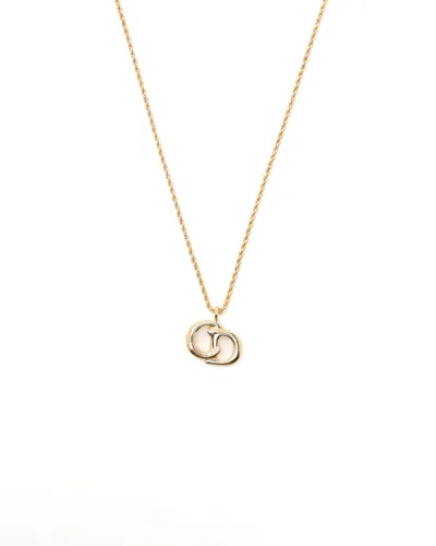 Dior Christian  Cd Logo Necklace In Gold