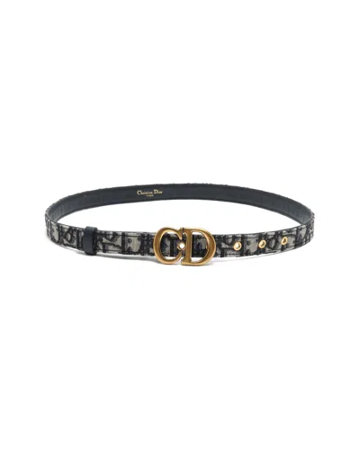 Dior Christian  Cd Oblique Belt, Size 75 In Black