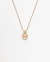 Dior Christian  Cd Oval Logo Rhinestone Necklace