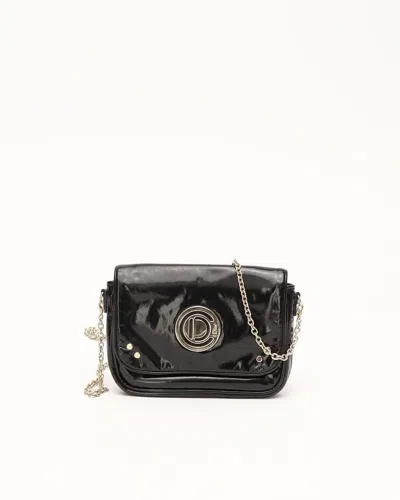 Dior Christian  Cd Patent Chain Bag In Black