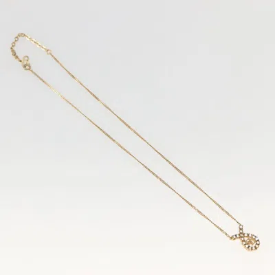 Pre-owned Dior Christian  Cd Pendant Necklace Metal And Crystals Gold Metal Necklace Jewelry ()