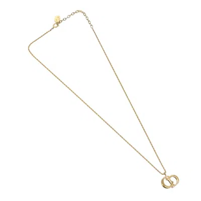 Pre-owned Dior Christian  Cd Pendant Necklace Metal Gold Metal Jewelry ()