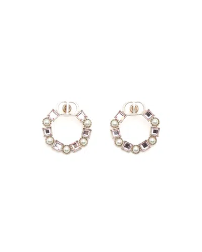 Dior Christian  Cd Rhinestone Earrings In Multi