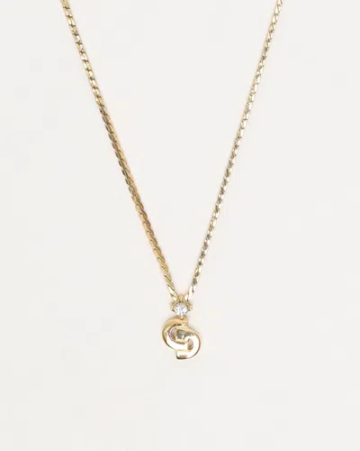 Dior Christian  Cd Rhinestone Necklace In Gold
