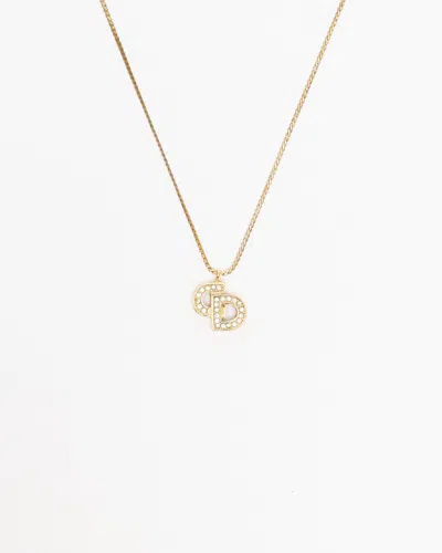 Dior Christian  Cd Rhinestone Necklace