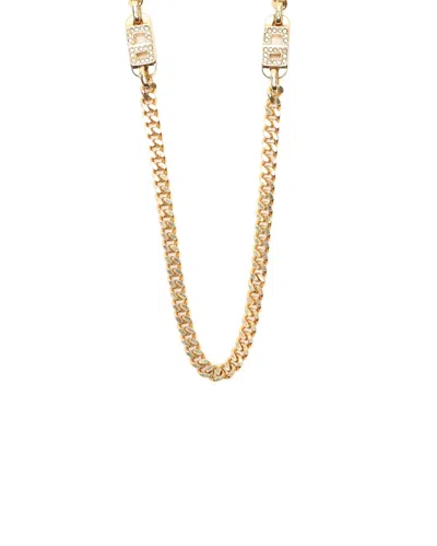 Dior Christian  Cd Rhinestone Necklace In Gold