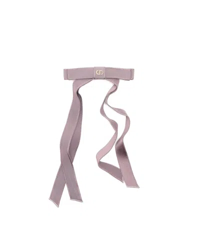 Pre-owned Dior Christian  Cd Ribbon Hair Clip In Purple