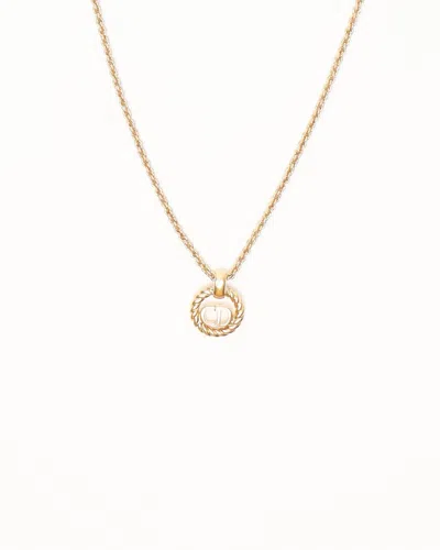Dior Christian  Cd Twisted Logo Necklace In Silver
