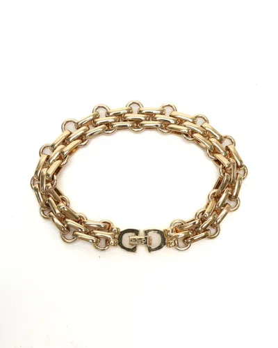 Dior Christian  Chain Link Bracelet In Gold