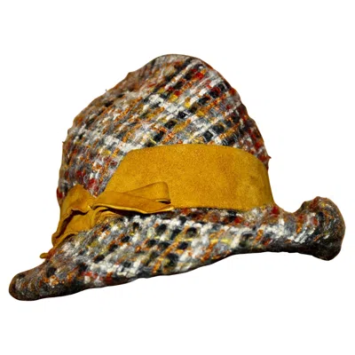 Pre-owned Dior Christian  Chapeaux Paris 1970's Fall Tweed In Brown