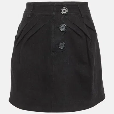 Pre-owned Dior Christian  Charcoal Denim Mini Skirt M In Black