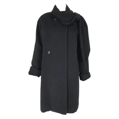 Pre-owned Dior Christian  Charcoal Grey Mohair & Wool Winter Coat 1980s In Gray