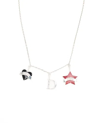 Pre-owned Dior Christian  Charm Necklace In Silver