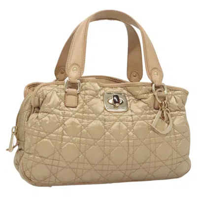 Pre-owned Dior Christian  Charming Tote Cannage Quilt Nylon Beige Nylon Bag () In Sand