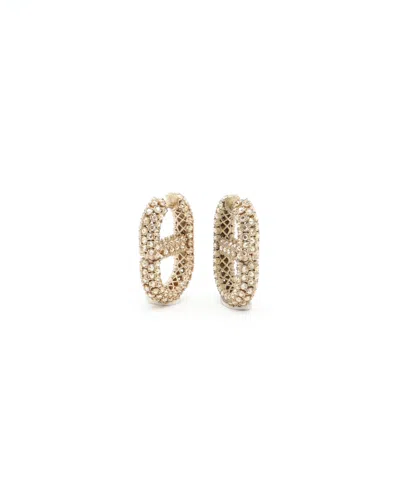 Dior Christian  Clair D Lune Rhinestone Earrings In Gold
