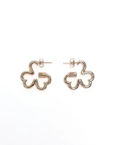 Pre-owned Dior Christian  Clover Earrings In Gold