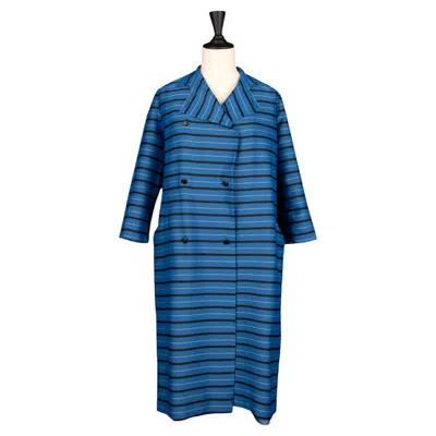 Pre-owned Dior Christian  Coat By Marc Bohan Circa 1975 In Blue