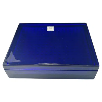 Pre-owned Dior Christian  Cobalt Blue Rectangular Glass Box