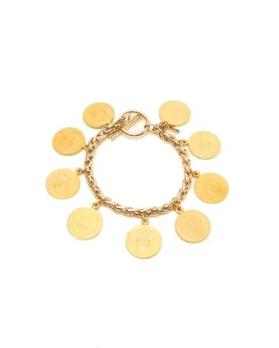 Dior Christian  Coin Charm Bracelet In Gold