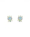 Dior Christian  Colored Rhinestone Clip-on Earrings In Gold
