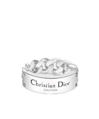 Dior Christian  Couture Chain Link Ring In Silver