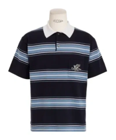 Dior Christian  Couture Lily Of The Valley Polo Shirt In Blue