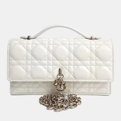 Pre-owned Dior Christian  Cream Leather Miss  Mini Bag S0980