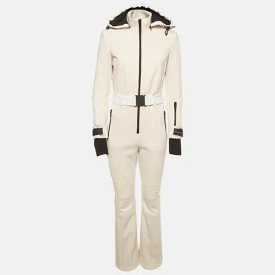 Pre-owned Dior Christian  Cream/white Technical Taffeta Alps Ski Suit M