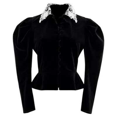 Pre-owned Dior Christian  Cruise 2025 Scotland White Lace Thistle Collar Velvet Jacket