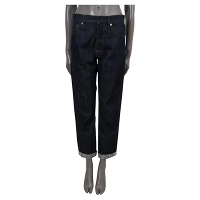 Pre-owned Dior Christian  Dark Blue Cotton Denim Boyfriend Jeans Pants 36 Xs