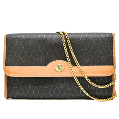 Pre-owned Dior Christian  Dark Brown Light Brown Leather Shoulder Bag ()