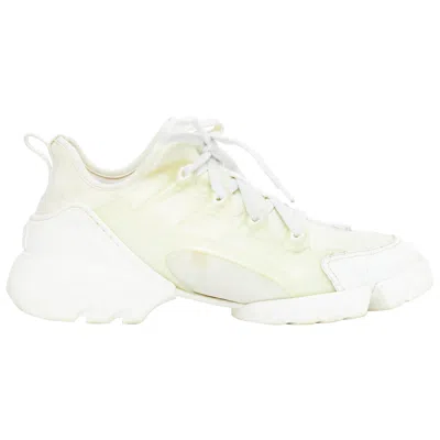 Pre-owned Dior Christian  D-connect White Cream Rubber Layer Sneakers Eu38